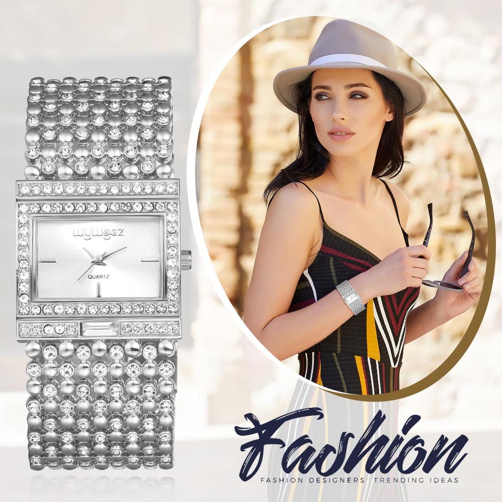 Diamant Armreif Antike Mode Uhr Perfektes Geschenk für Tag Damenuhr Analog, Wasserdicht, Quadratisch, Armband, Silber, Lässig, Geschäftlich, - Geburtstage,