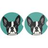Porte-gobelet de voiture Lot de 2 Bouledogue Français Chien Porte-gobelet de voiture pour boissons Céramique Absorbante Porte-tasse pour Hommes Femmes Amovible Mignon Accessoires de voiture 2,56 pouces