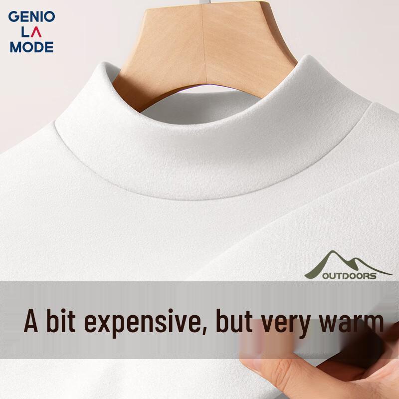GENIOLAMODE Men s Thermal Mock Neck Long Sleeve T-Shirt M