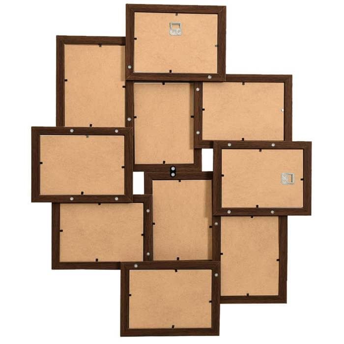 VidaXL Collage de cadres photo de photo 10x(10x15 cm) Marron foncé MDF