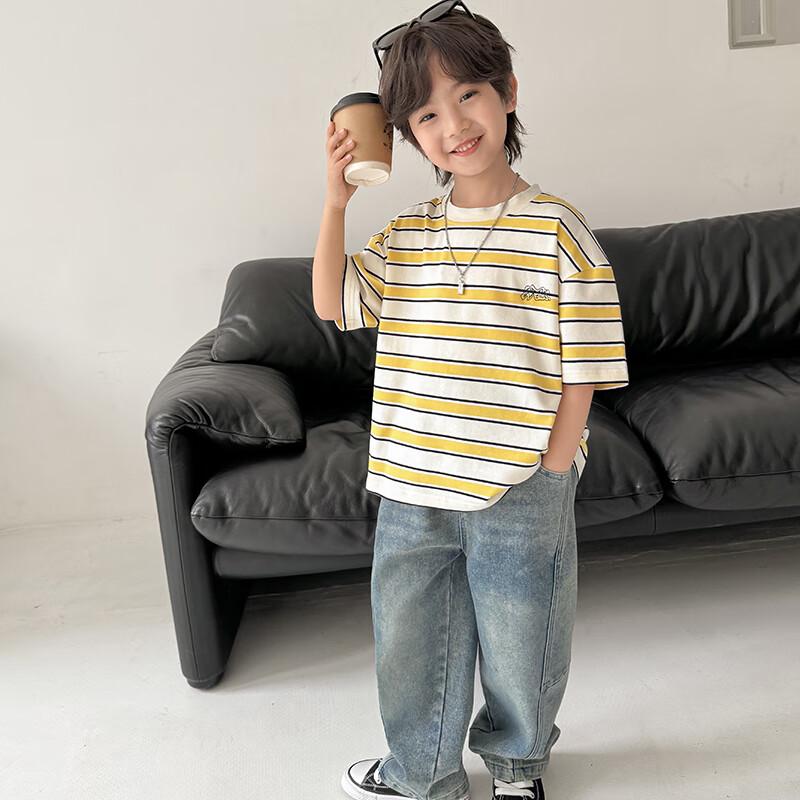 Boys' Striped Short-Sleeve Cotton T-Shirt