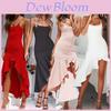 Elegantes ärmelloses asymmetrisches Rüschen-Maxi-Sonnenkleid für Damen für den Sommer