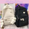 Backpack Solidcolor Shoulder Bag High School Students Junior High Unisex Gift