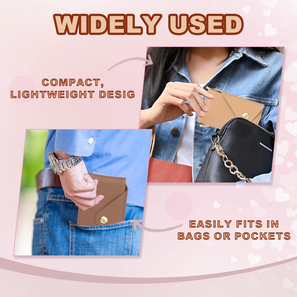 1/2Pcs Slim Leather Card Holder with Snap Closure Leather Front Pocket Wallet Card Case Holder for Men and Women Business Office