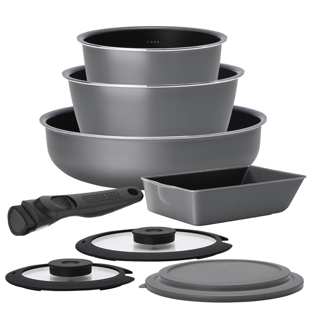 

IRIS OHYAMA Royal Gray Series Deep Frying Pan and Pot Set with Measuring Omelet Gas Stove Oven Cooking DCG-S9S D-Plus Scale, 9-Piece Set, Pan, Only, серый