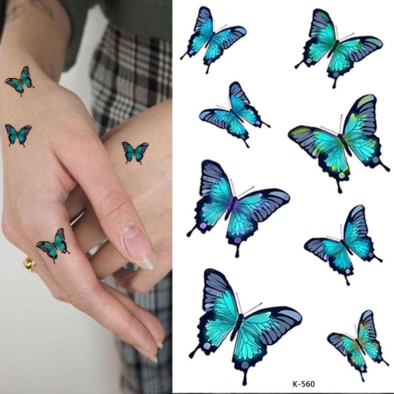 Small Fresh Tattoo Sticker, English, Alphabet Flower Butterfly Sketch Line, Waterproof Tattoo Sticker Tattoo