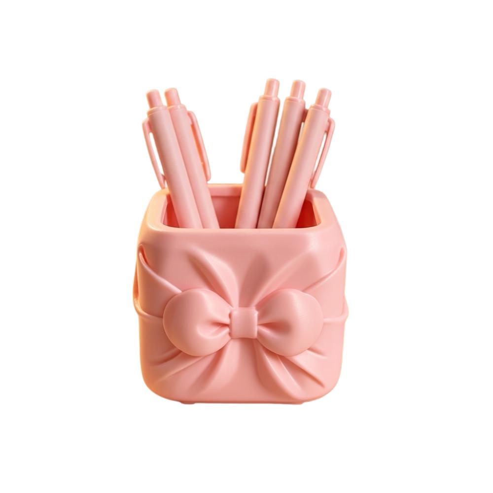 Ornament Bowknot Pen Holder Desktop Organizer Bowknot Pen Container Office Desktop