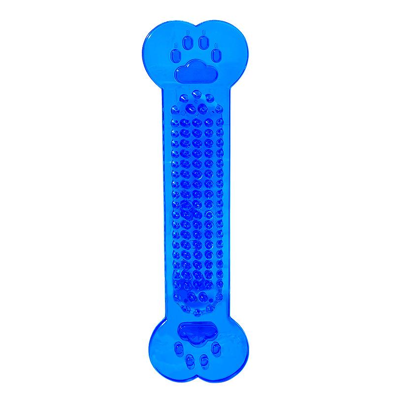 Pet Toy Transparent Flat Bone. Teddy and Golden Retriever Chewable and Grinding Tooth Toy for Dogs.