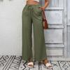Women's Fashionable Color High Waist Casual Drawstring Pocket Loose Wide Leg Pants