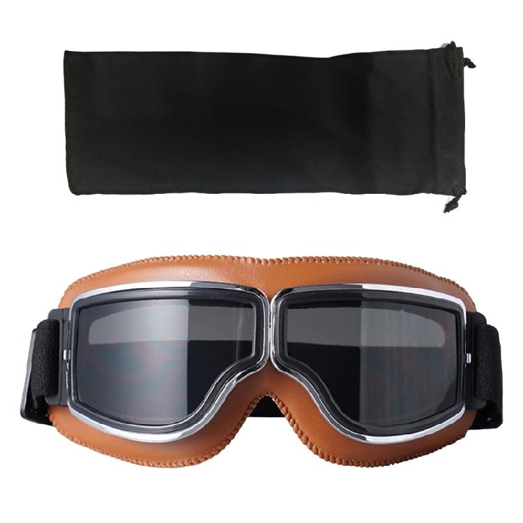 Padded Motorcycle Goggles Anti Fog Lens Clear Mirror