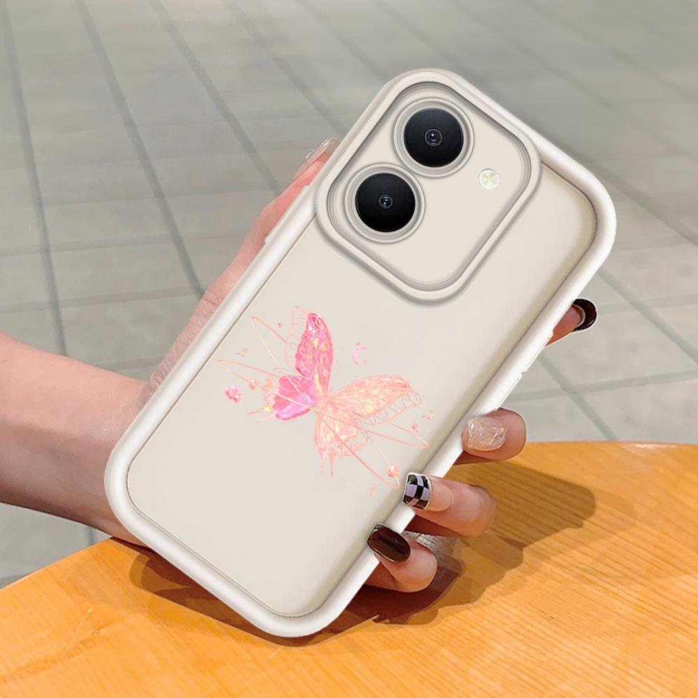 Měkký silikonový čtvercový žebříkový vzor tisku Pouzdro telefonu Plný kryt fotoaparátu Ochranné pryžové pouzdro odolné proti nárazům pro Vivo