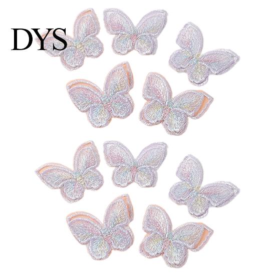 Sewing Patches 10Pcs Butterfly Appliques Exquisite Handicraft Double Layers DIY Embroidery Craft Flower Accessories