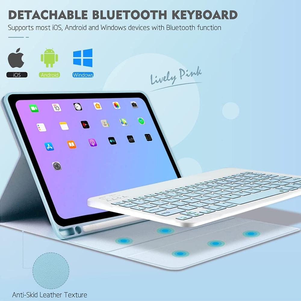 Leather Keyboard Case for iPad 10 102 Air 5 with Pencil Slot Pro 129 97 Bluetooth Keyboard Protective Cover