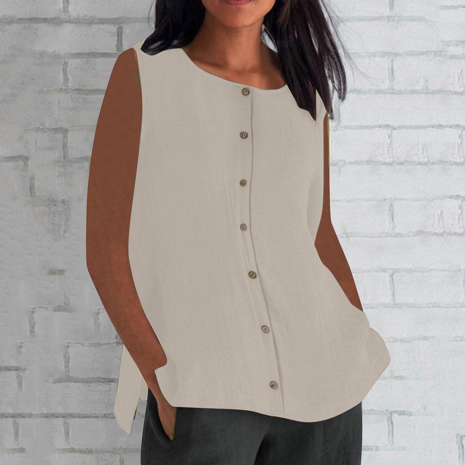 

Женские рубашки без рукавов на пуговицах, блузки, однотонные повседневные топы без рукавов с круглым вырезом, деловой рабочий топ XL белый