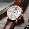 Casual Business Leather Watch For Men Fashion Military Sports Chronograph Clock Male Waterproof Luminous Quartz Wristwatch