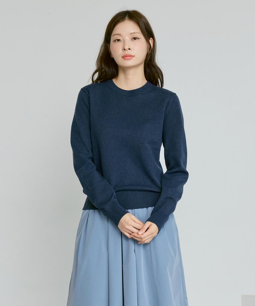 210EDIT Unisex Soft Knit Round Neck [Navy]_Zz4Sw070