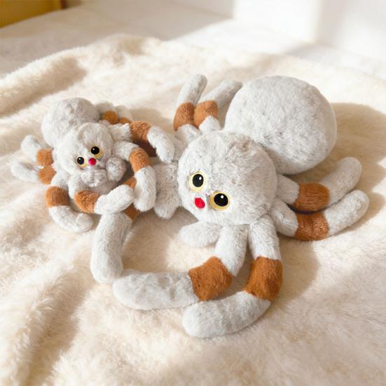 Spider Plush Toy 30/50cm Soft Stuffed Animal Red Nose Big Eyes Simulation Spider Doll Novelty Gift for Kids Adults