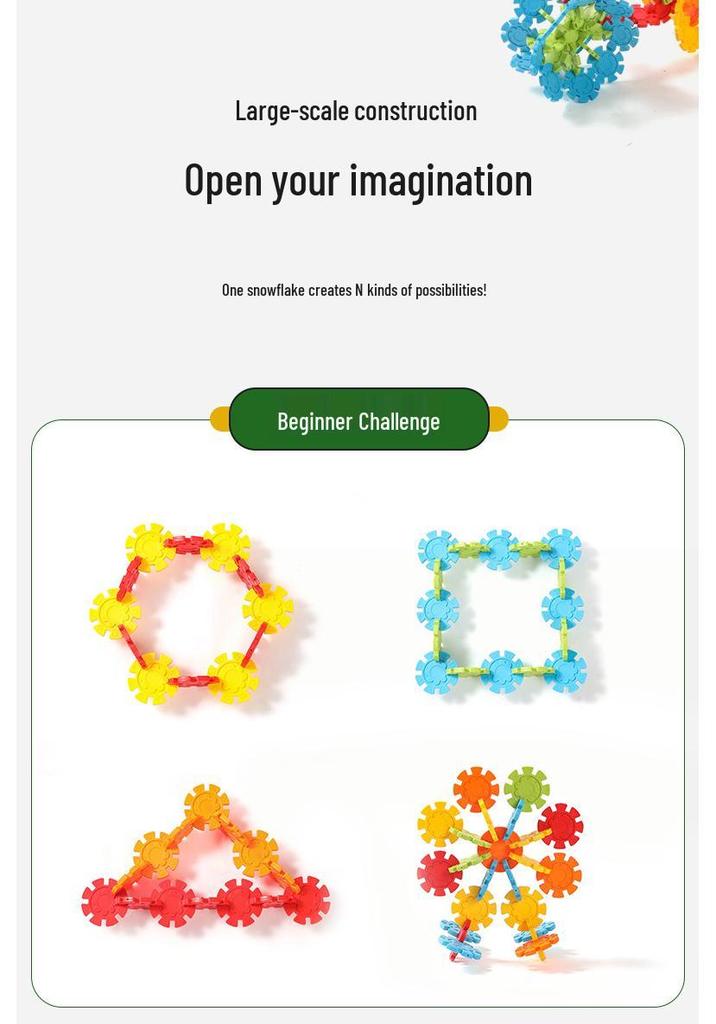 Super Large 26CM Snowflake Plates - Kindergarten Outdoor Construction Game Blocks for Parent-Child Play
