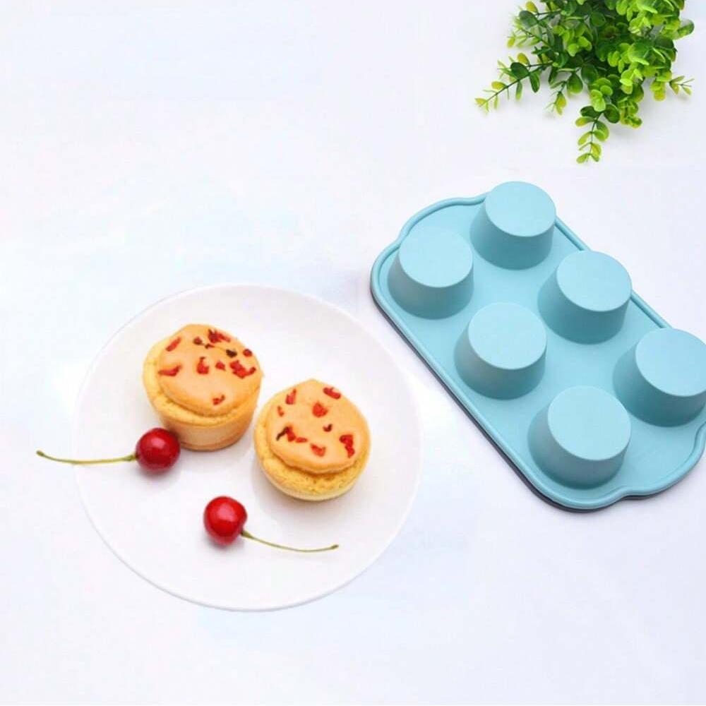 6 Holes Silicone Cake Mold Mini Muffin Cupcake Mould DIY Baking Pan Non-Stick Pudding Chocolate Dessert Tray Baking Tools