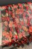 Black Scarf with a Colorful Leaf Pattern - Autumn Accent with a Touch of Exoticism