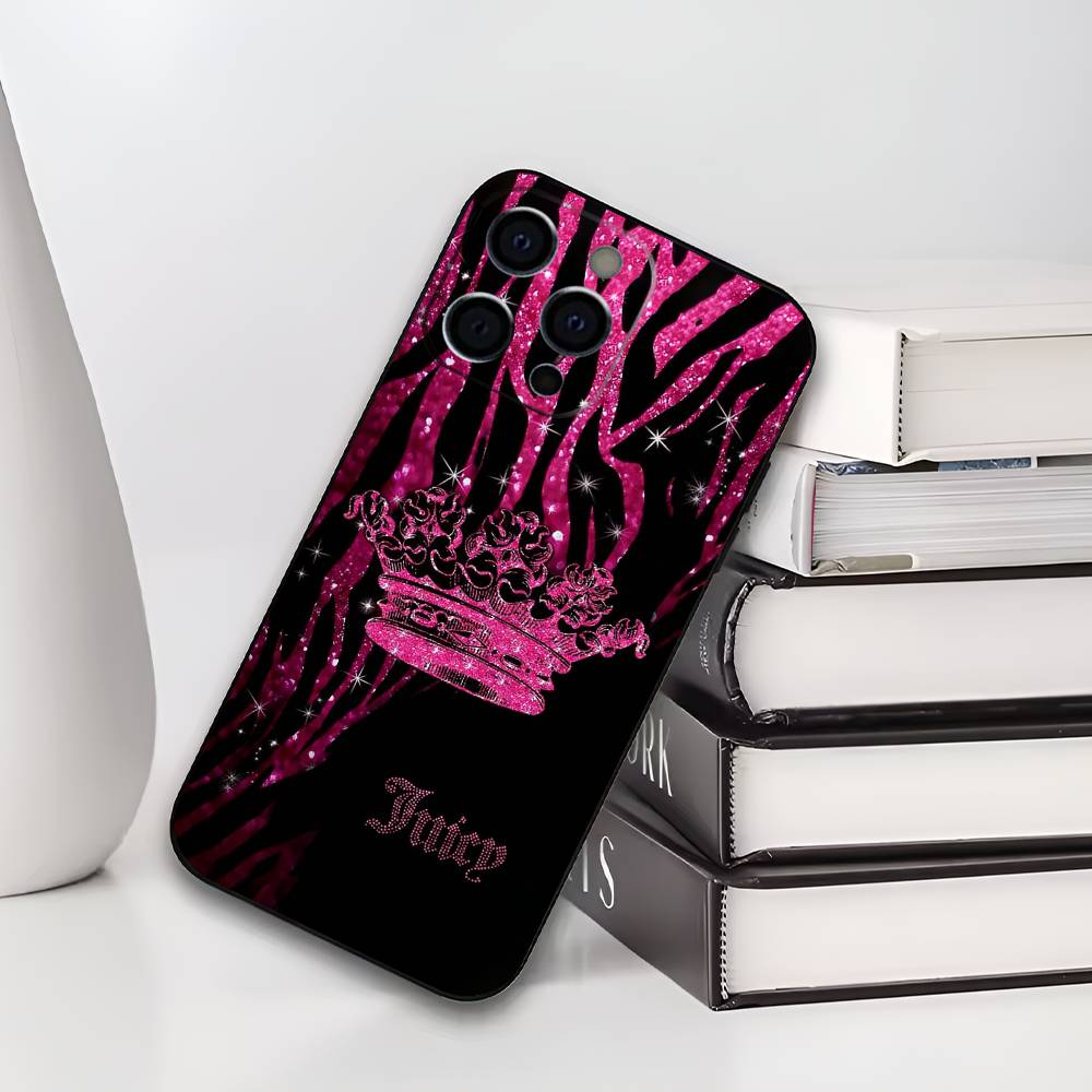 J-JUICY C-COUTURE Phone Case For iPhone 17,16,15,14,13,12,11 Plus,Pro Max,XS,Soft Black Cover