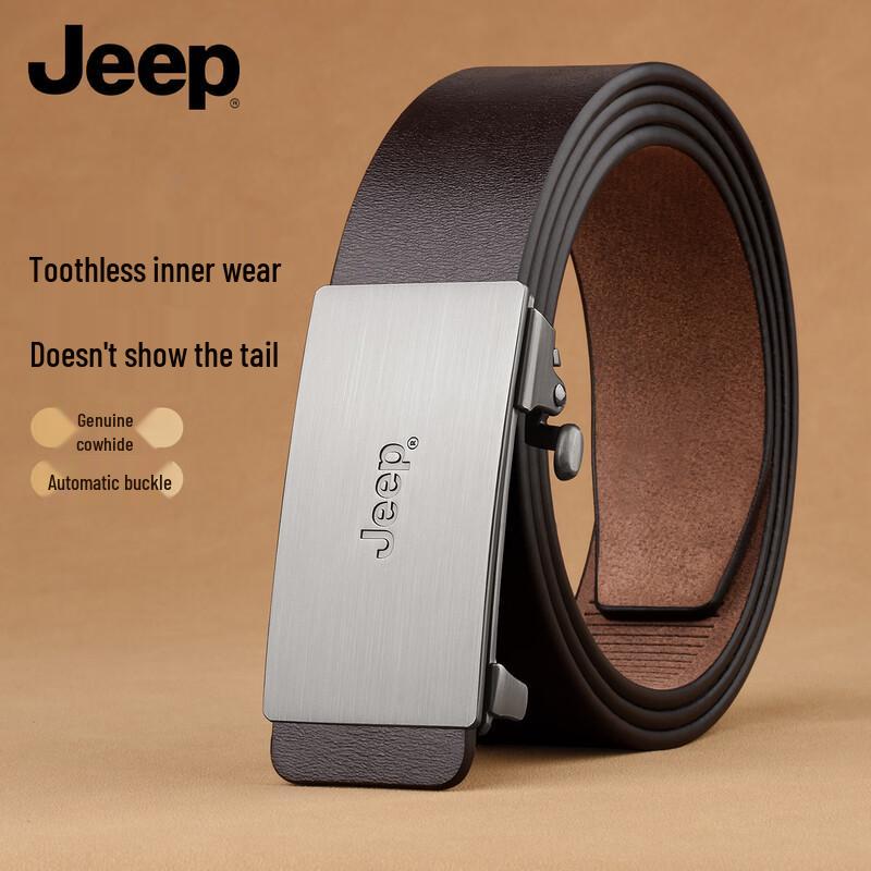 JEEP Men s Automatic Buckle No-Tooth Leather Belt