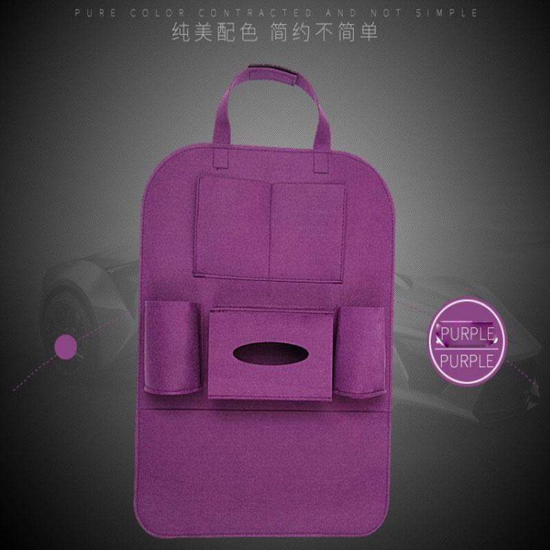 Elegant Black Auto Car Seat Back Organizer With Multi-pocket Storage For Effortless Organization