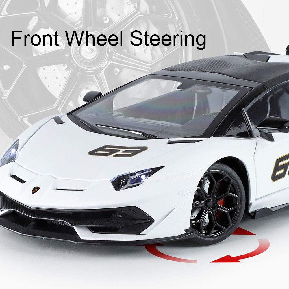 1:18 Alloy Lambor Aventador SVJ63 LP770 Models Cars Toys Doors Opened Miniature Car Wheel Steering Vehicles Child Adult Gifts