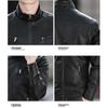 JEEP SPIRIT Men's Slim-Fit Stand Collar Motorcycle Jacket
