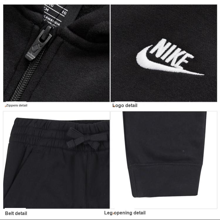 Nike Fleecefôret brodert logo avslappet sportsett barn aktivtøy svart BV3634-010