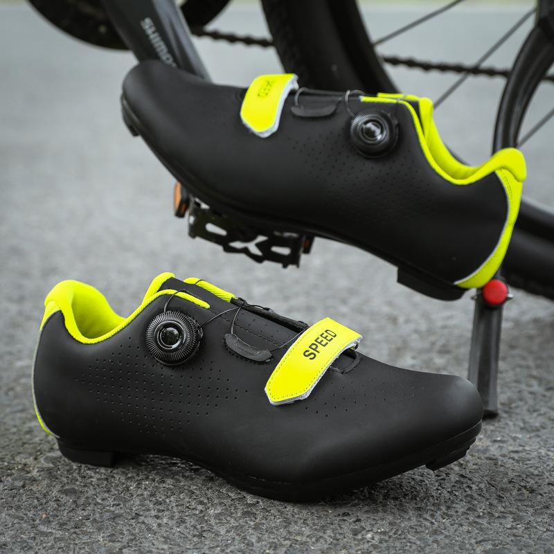 QX2001 Men's Women's Cycling Shoes With Low Cut Mountain Locks Road No Locks. Large Size Rotating Buckle Leather Surface