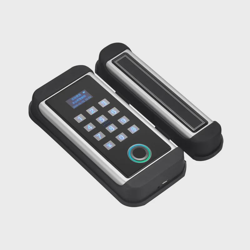 Smart Electronic Glass Door Lock with Fingerprint, Password, and Card Access for Home and Office