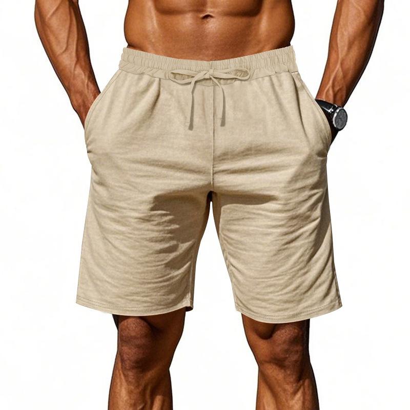 Summer Men's Shorts Linen Thin Section Beach Casual Loose Five Shorts Male