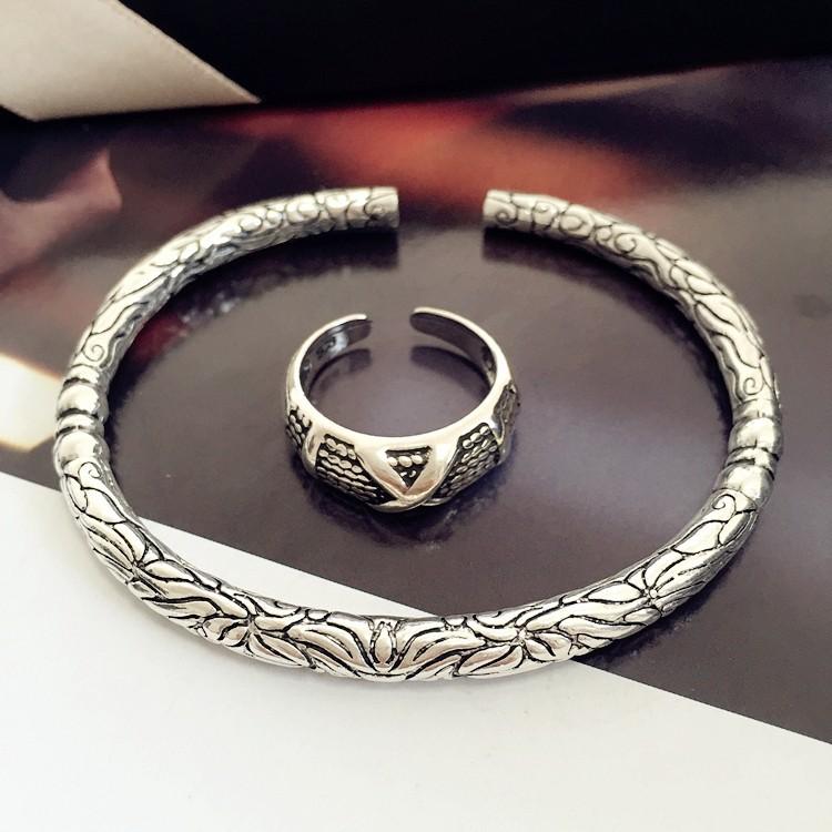 

Браслет Будды Лаоцзюмэнь Чжан Цишань Ретро Темперамент Тайское Серебряное Кольцо для Мужчин и Женщин Парный Открытый Браслет Универсальные Аксессуары