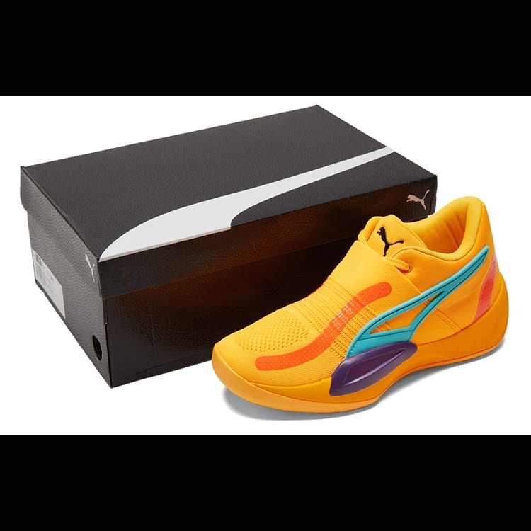 Puma Rise Nitro Mens Low Top Basketball Shoes Yellow 377012-01