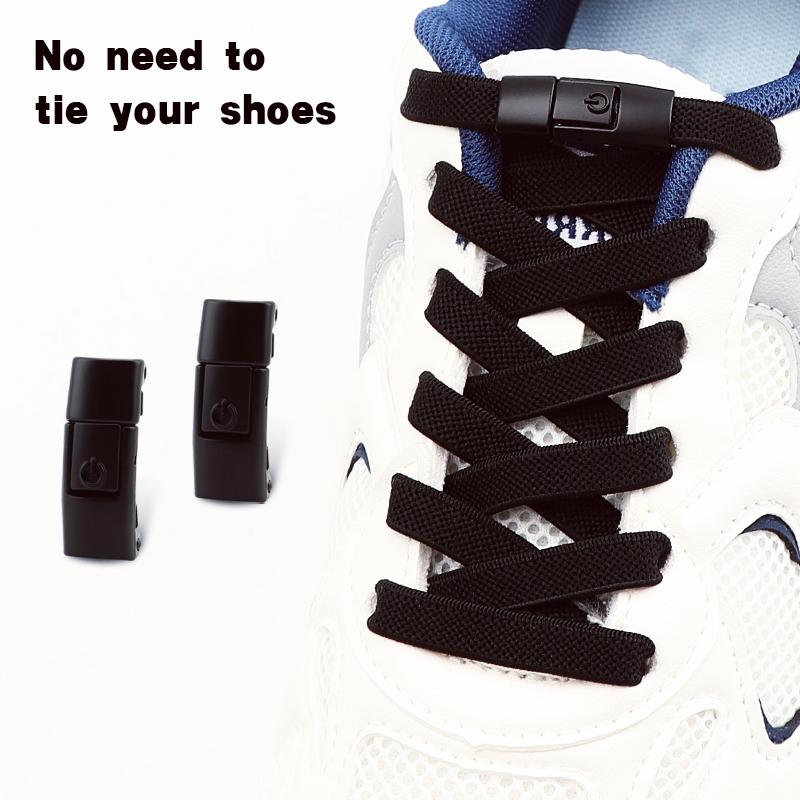 Elastic Laces Sneakers Tennis No Tie Shoe laces Lock Shoelaces without ties Kids Adult Flat Shoelace Shoes Accessories 2Pair