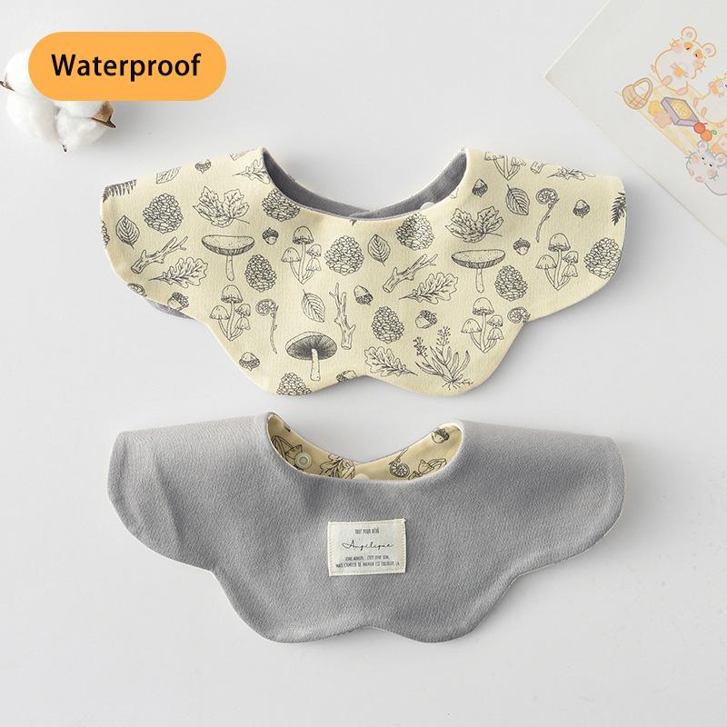 New Waterproof Two-sided Usable Baby Feeding Drool Bib Infants Wave Petal Saliva Towel Soft Burp Cloth For Toddler Kids Bibs