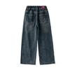 Weite Jeans für Teenager-Mädchen Frühling Koreanisch Lässig Retro Blaue Denim-Hose Mode Elastische Taille Hose für Kinder