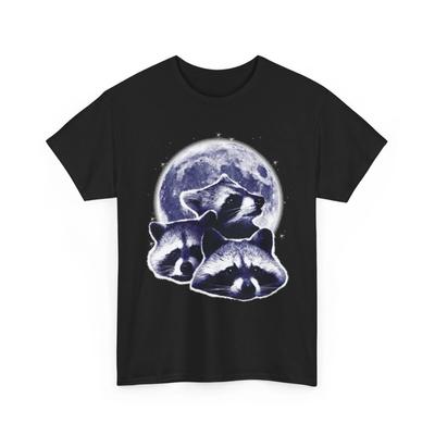 Three Raccoon Moon Retro Graphic Tee Funny Vintage Meme Humor T-Shirt