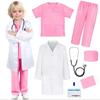 9pz Uniformi da Infermiere per Bambini e Bambine Camici Chirurgici Bianchi da Medico con Stetoscopio Costume per Festa di Carnevale dei Bambini