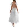 Casual Vacation Style Puffed-sleeve Long Dress Women's Wear 2025 Summer
