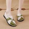 New flat-soled women's shoes leather casual color matching women's single shoes medium mother shoes