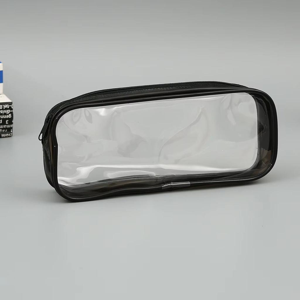 Kawaii Transparent Pencil Case Large Capacity Waterproof Pen Box for Girls Cosmetic Bag Stationery Office School Supplies