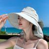 Summer Wide Brim Hat With Neck Protection For Women Outdoor Sun Shade Fashionable Uv Shield