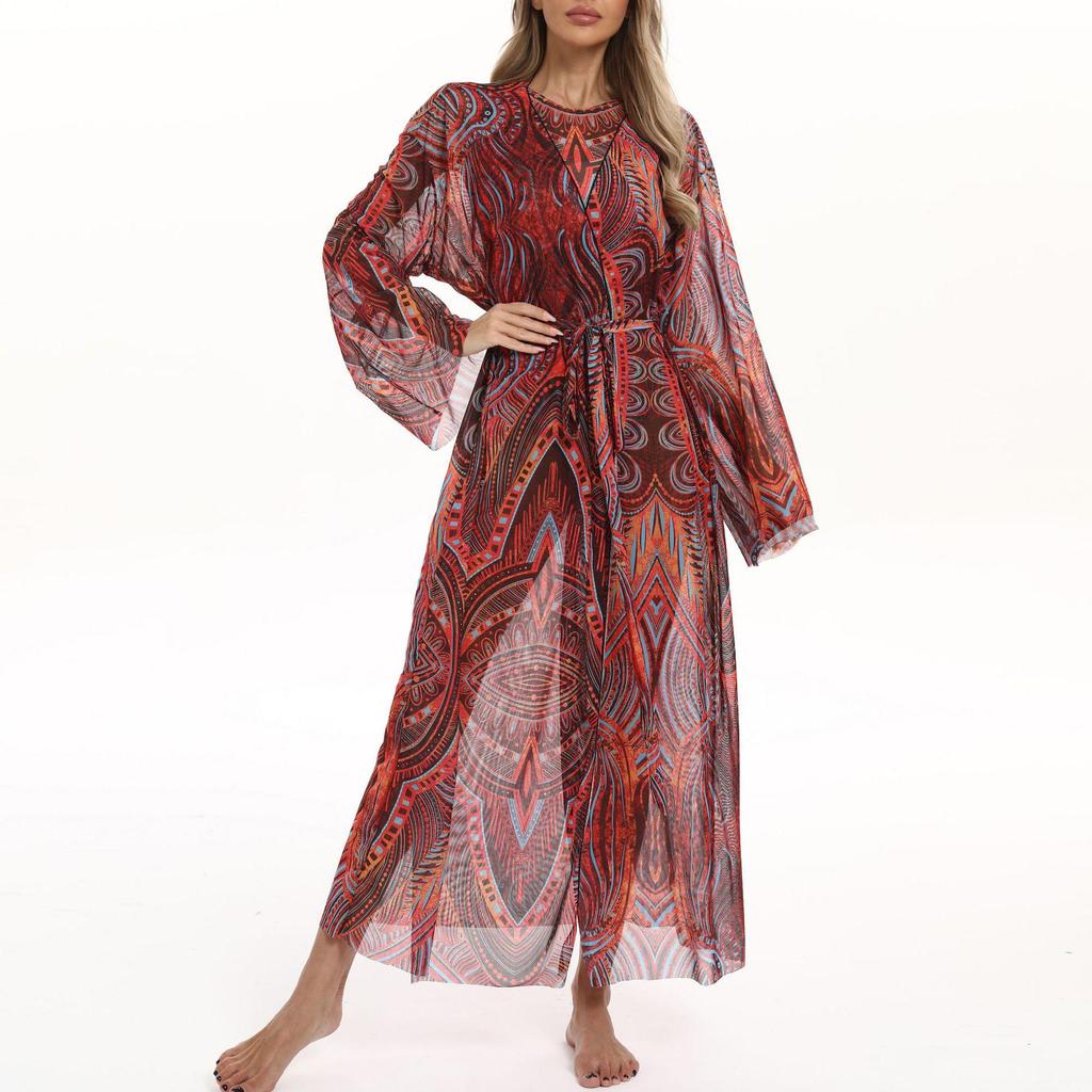 Russia 2025 Swimsuit & Sunscreen Mesh Cover-Up Beach Dress