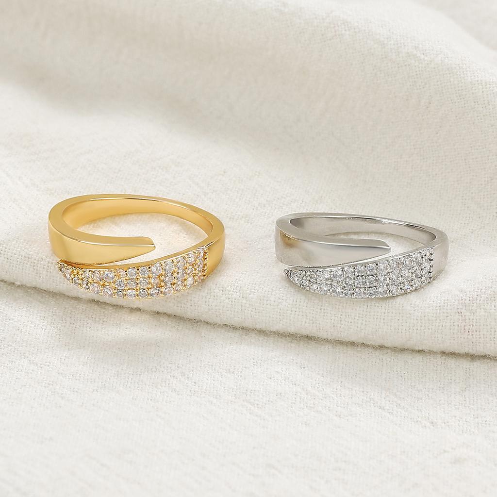 Ring female ins tide niche design index finger ring fashion personality cold wind diamond temperament Internet celebrity open ring