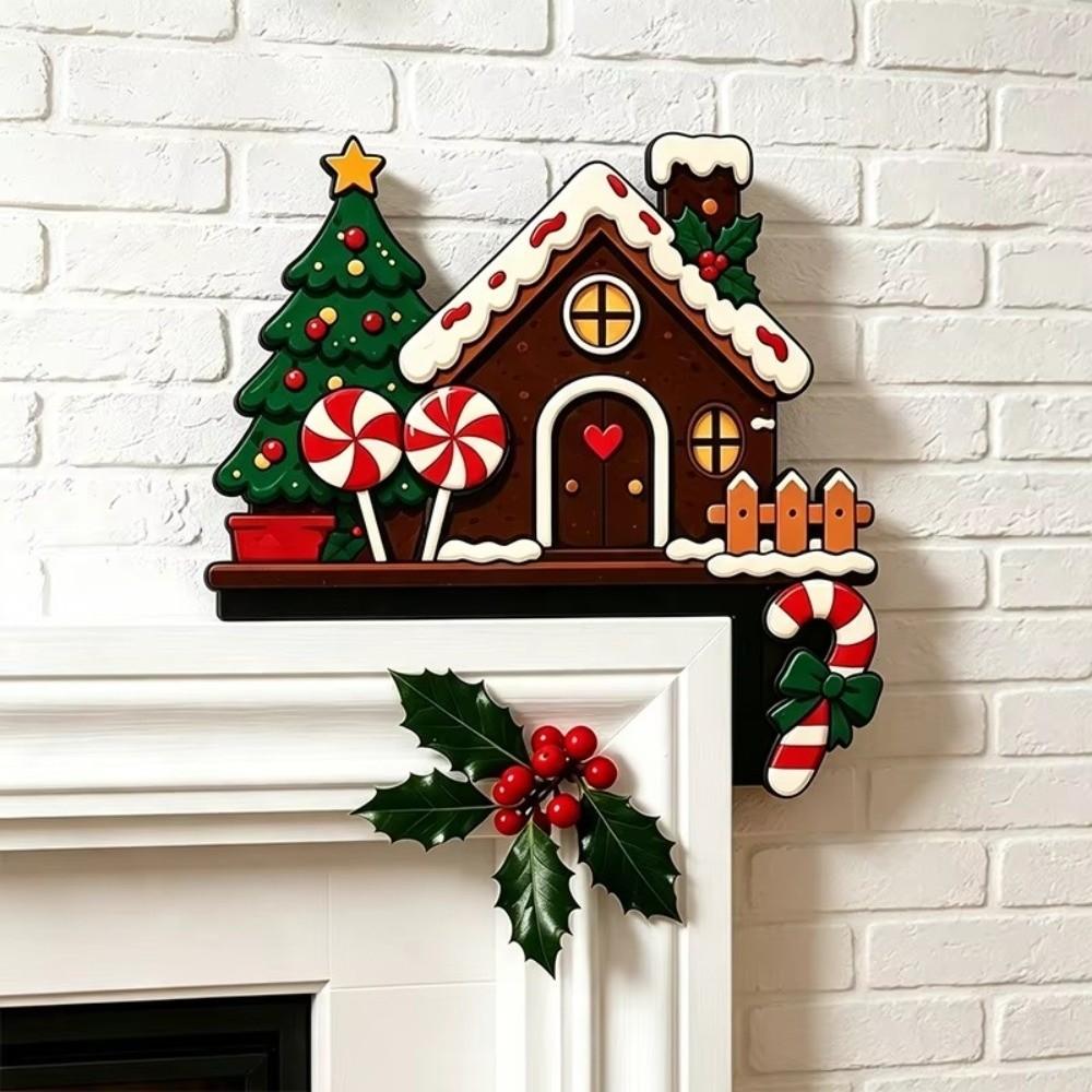 Wooden Frame Door Frame Decoration Santa Claus Christmas Decoration Home Decor