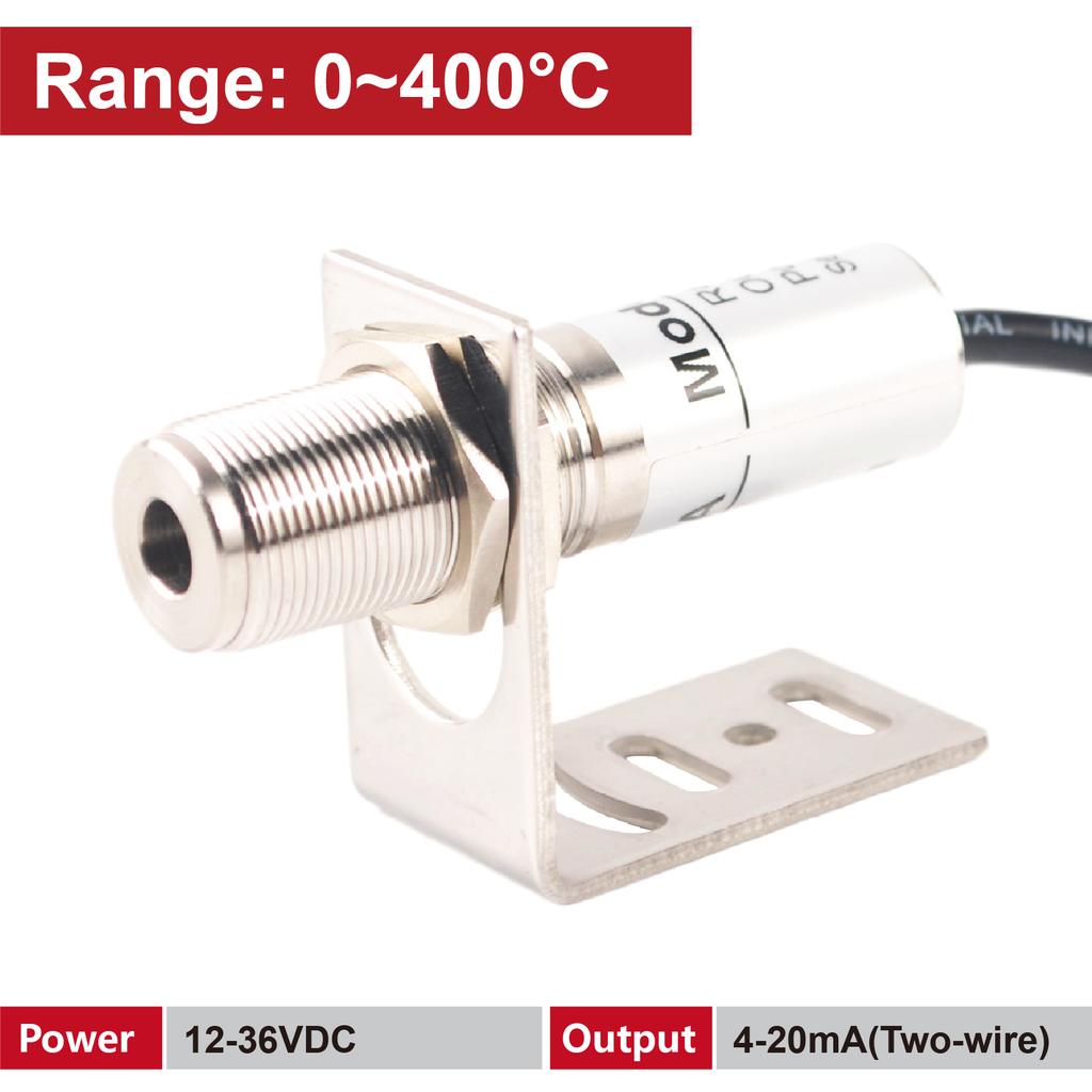 Compact Non-Contact Infrared Temperature Sensor 0-600°C 4-20mA/0-10V/0-5V RS485 Output Industrial Fixed Mount