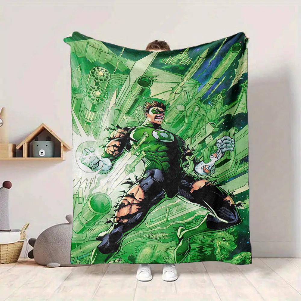 1pc Green Lantern, Space Station Flannel Throw Blanket - Lightweight Soft Warm All-Season Blanket for Sofa, Bed, Travel, Camping L1029153