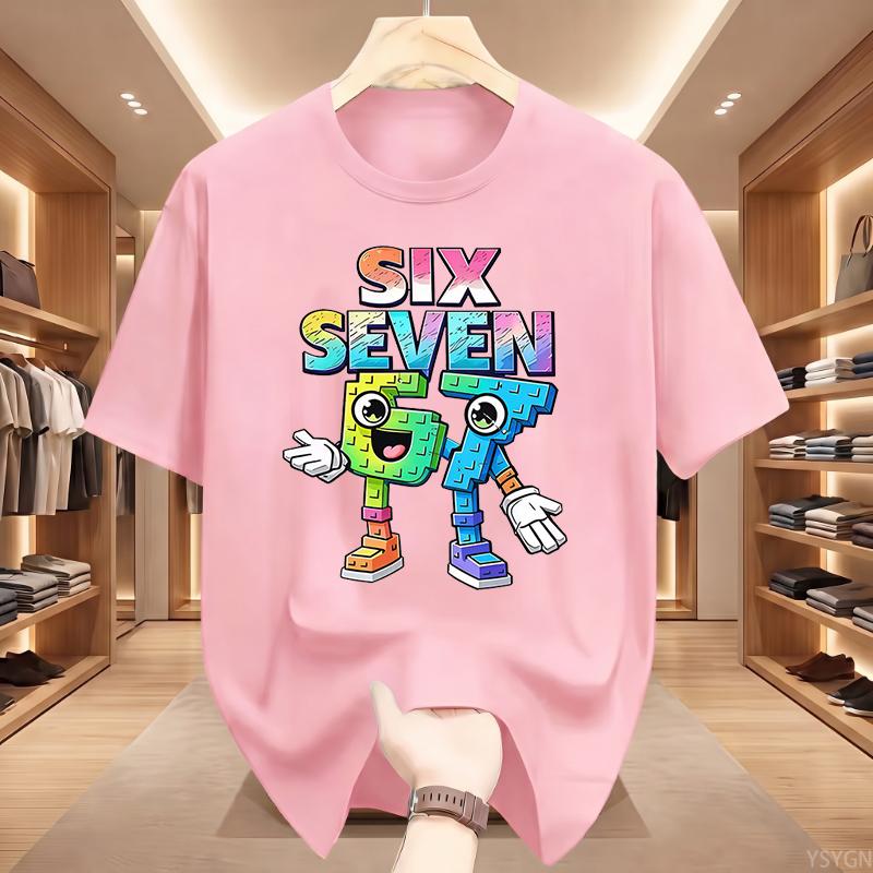 Six Seven Funny Cartoon Meme T Shirts Men's Women Clothing Fashion Harajuku T Shirt Cotton T-shirt